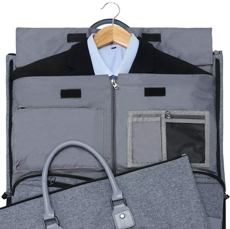 Modoker Convertible Garment Bag with Toiletry Bag, Carry On Garment Duffel Bag for Men Women Travel, Multi-Function Suit Bag 2 in 1 Hanging Suitcase, Grey - Image 3